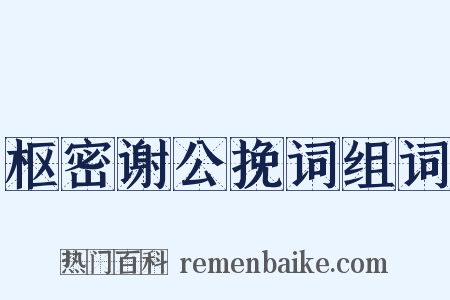 枢密谢公挽词组词是什么意思的图片